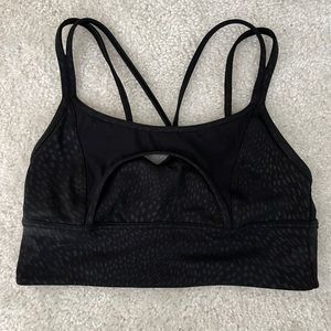 Black specked lululemon sports bra size 6